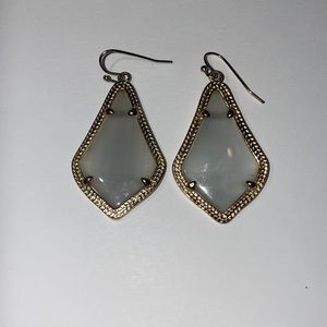 Kendra Scott Alex Gold Drop Earrings- Gray Banded Agate